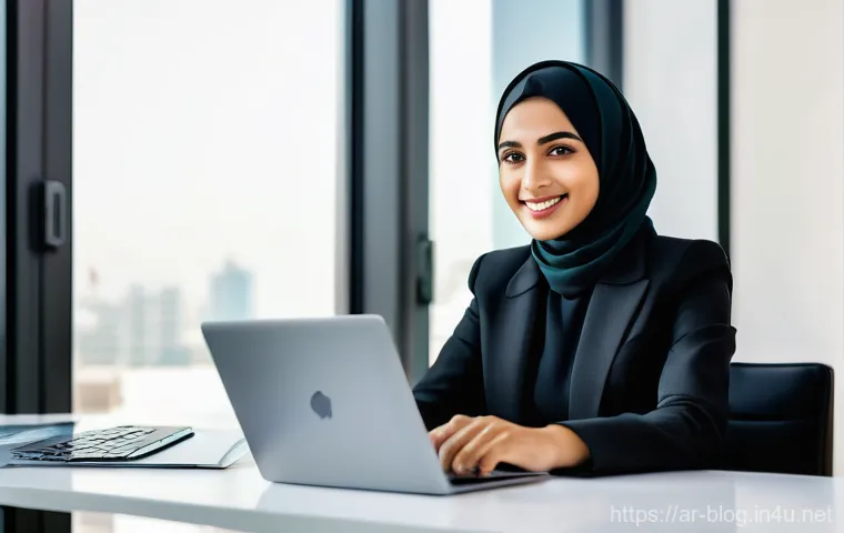 블로그 마케팅 자격증 시험 난이도 분석 - **Prompt:** A vibrant, photorealistic image of a confident young Arab woman in her late 20s, elegant...